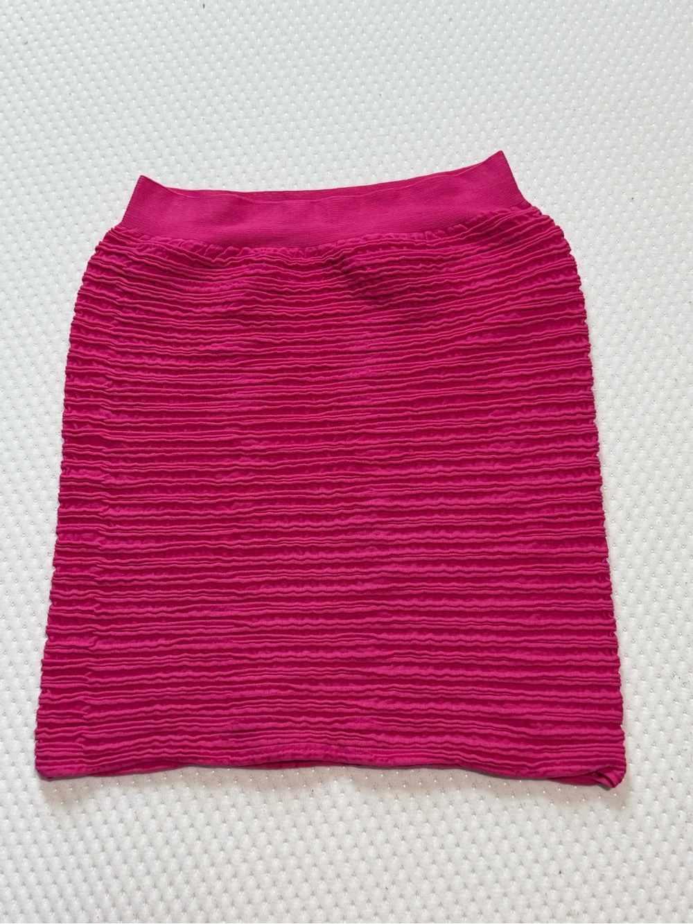 NWT TANCO Women Textured Rib Pencil Skirt One Size Bright Pink